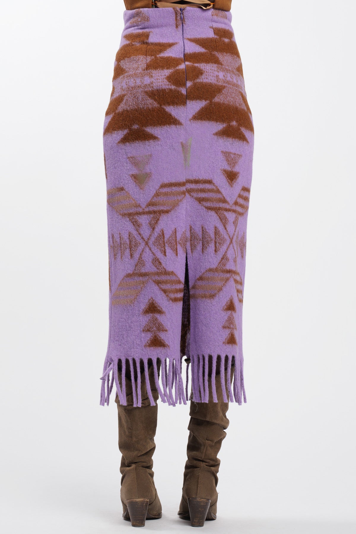 Lilac-Bruised Fringe Skirt
