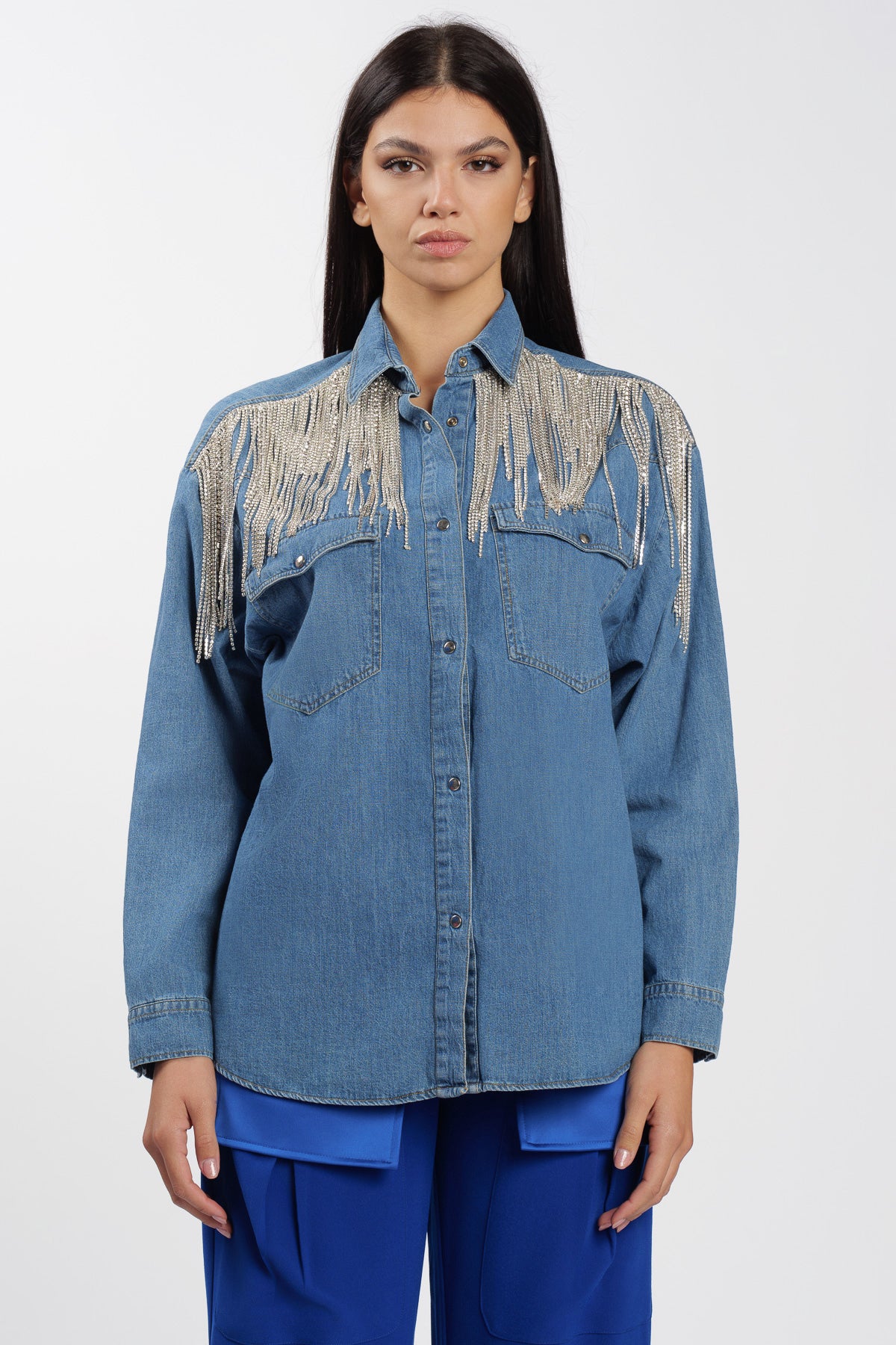 Denim Shirt with Applications