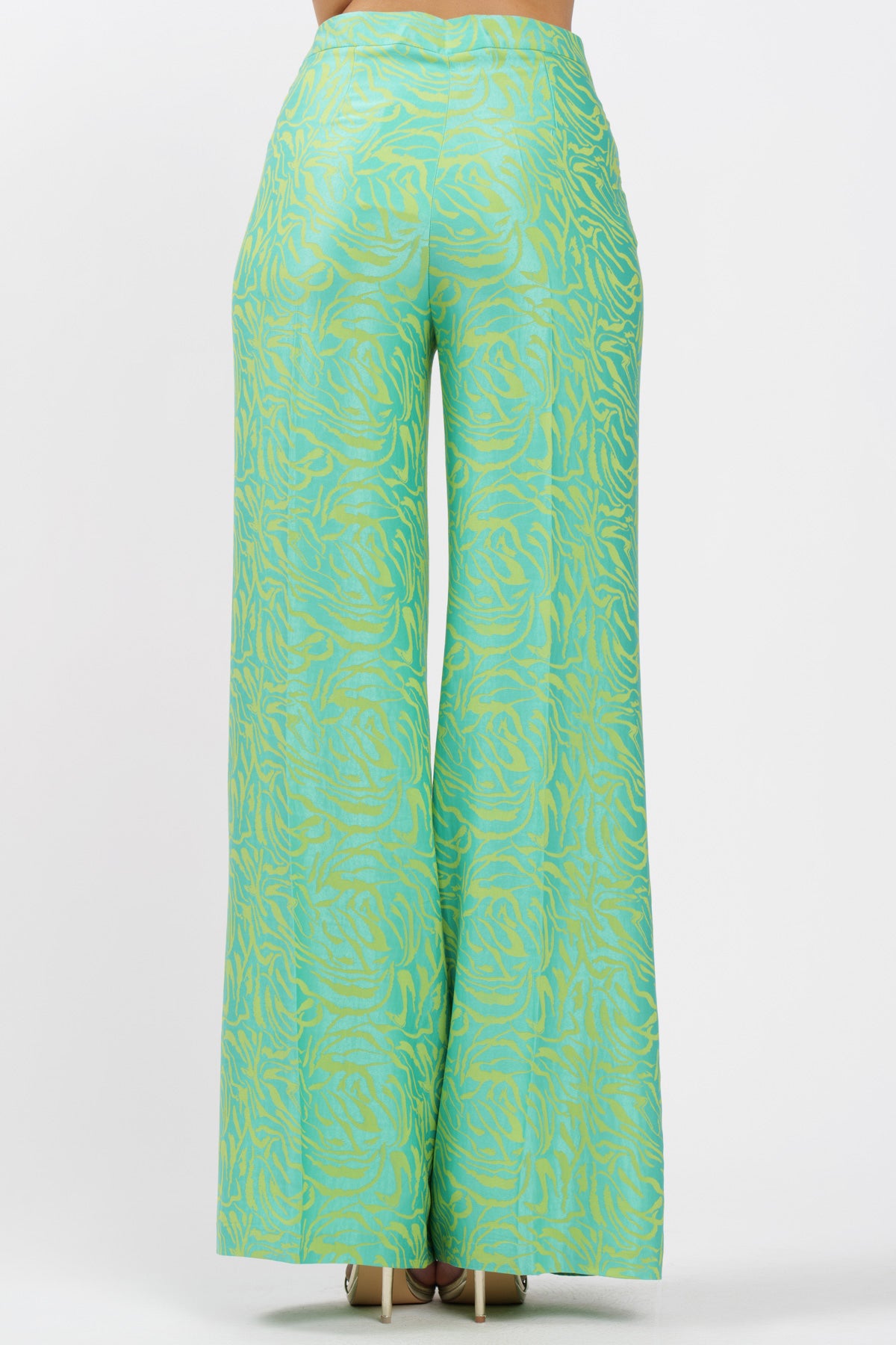 Kimono Pants Green Jacquard