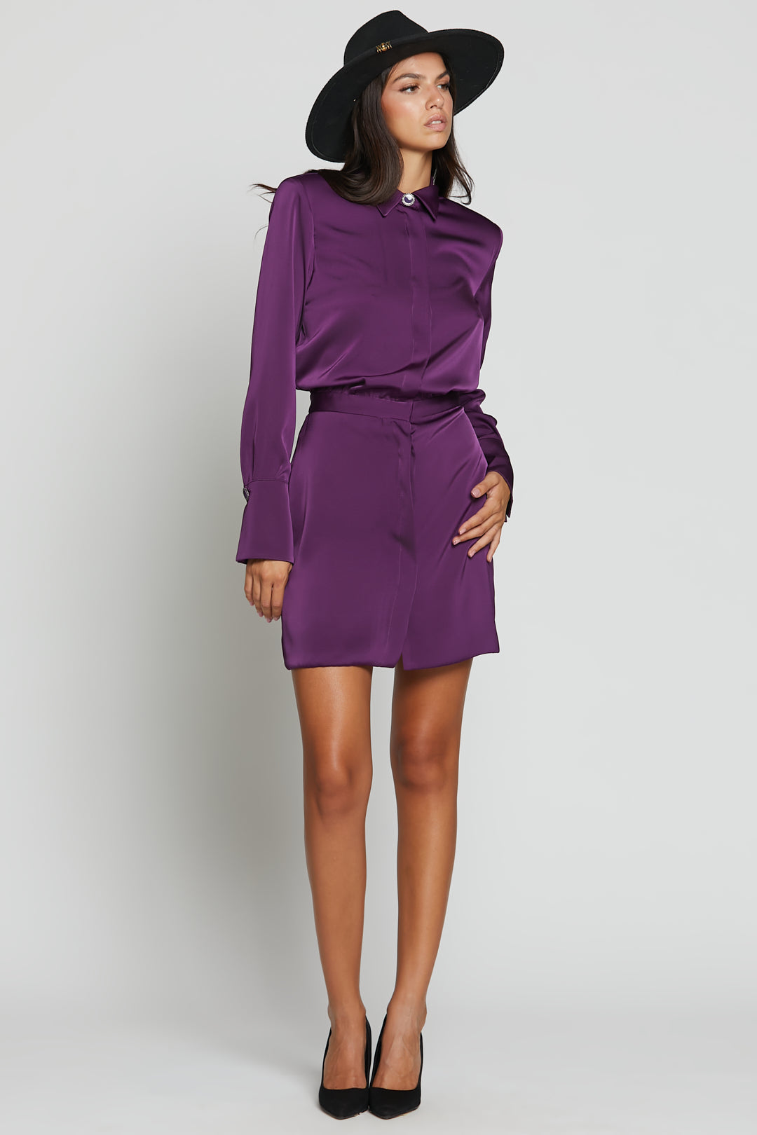 Chemy Dress Aubergine