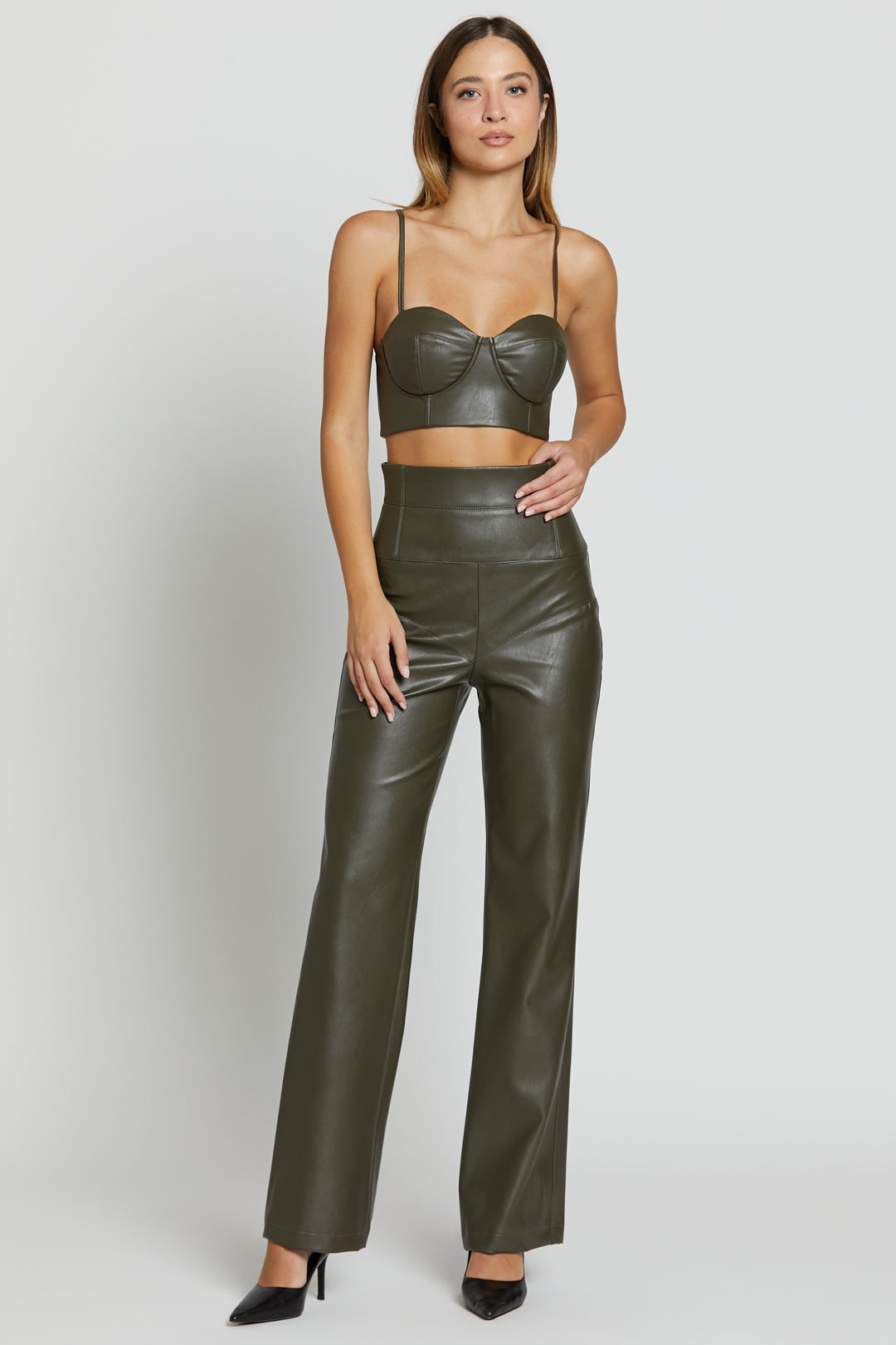 Leather Crop Military