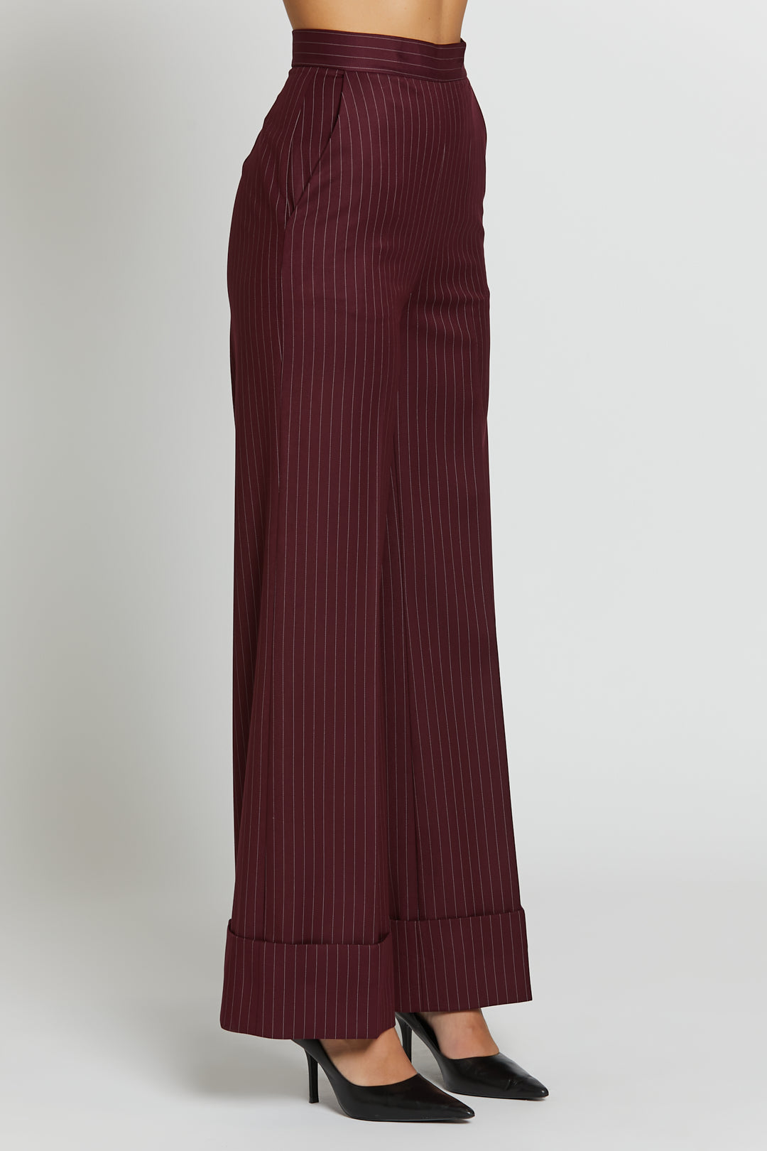 Fold Stripe Pants Bordeaux Macro