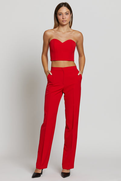 Regular Basic Pants Red