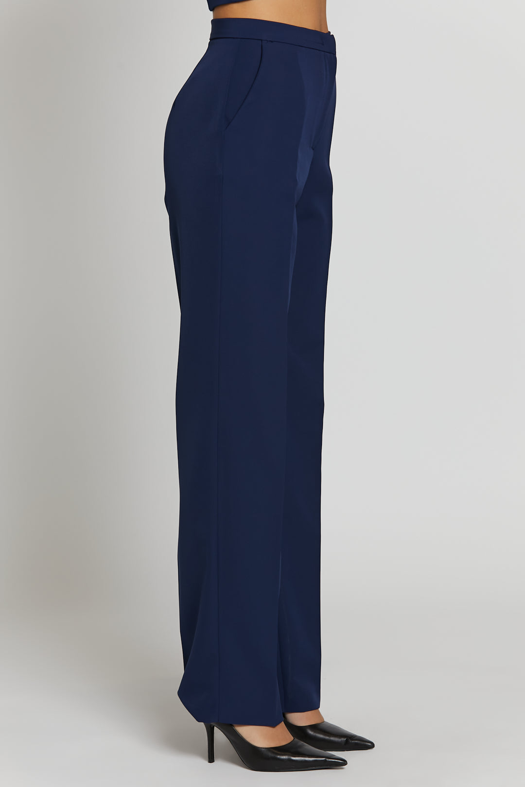 Regular Basic Pants Navy Blue