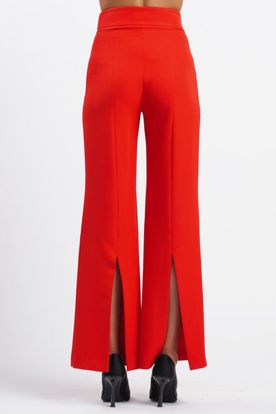 Red Spacchi Palazzo Trousers