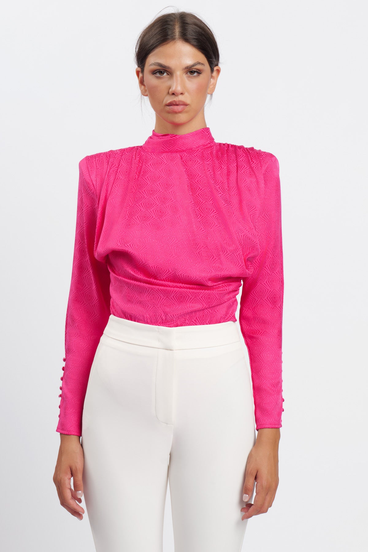 Fuchsia Rhombus Body Neck