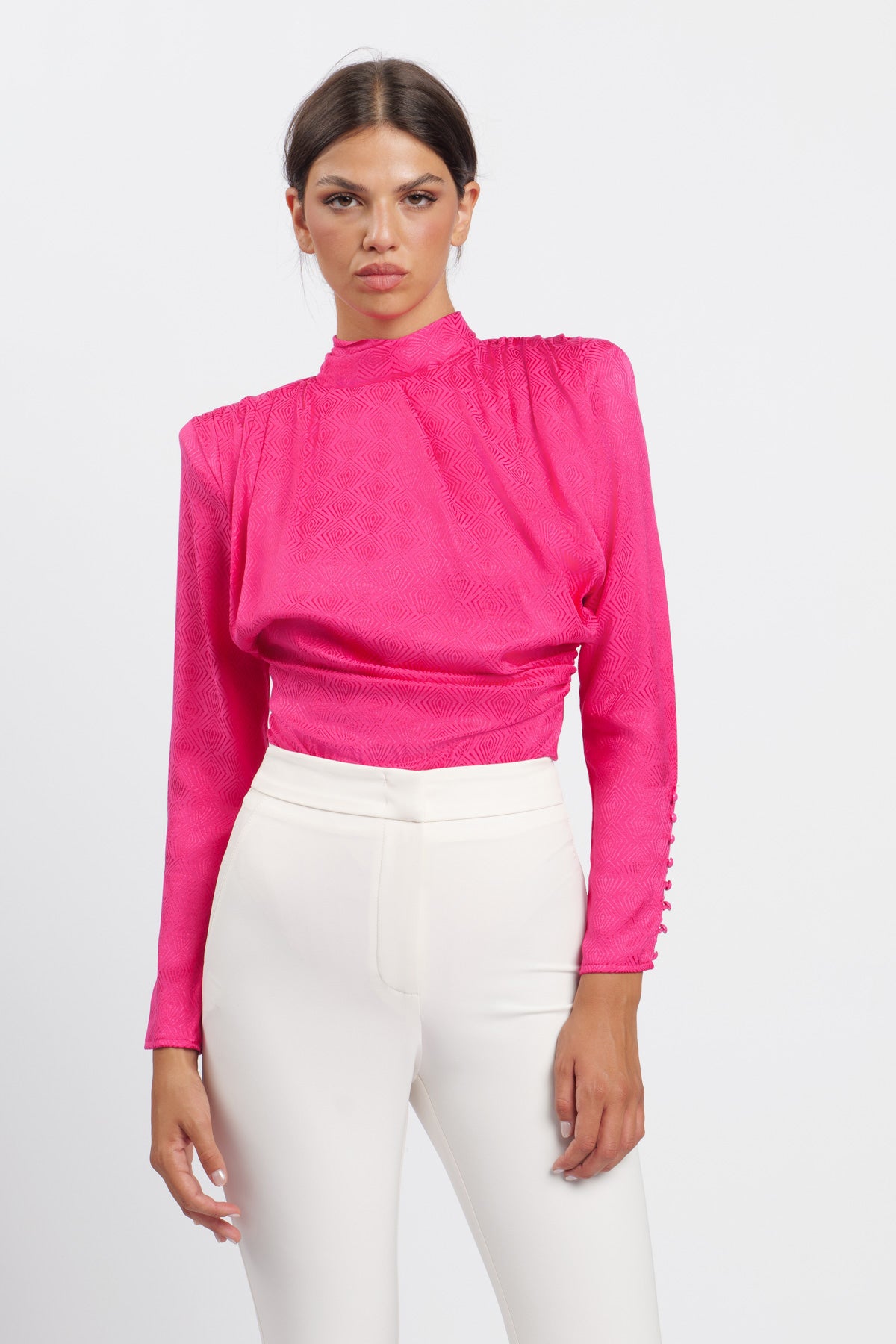 Fuchsia Rhombus Body Neck