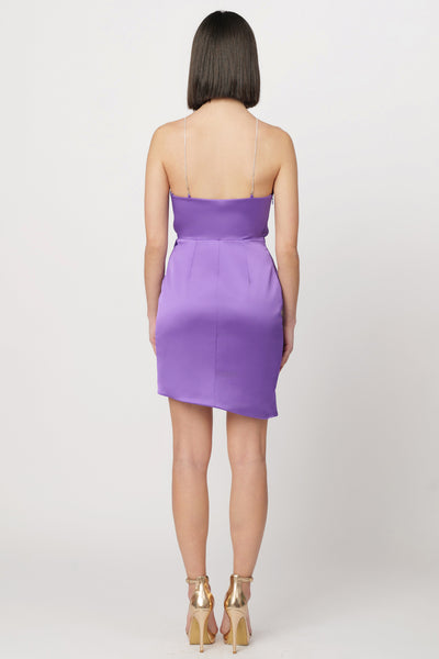Purple Rhinestone Mini Dress