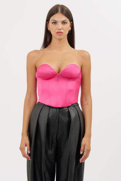 Fuchsia Satin Bodice