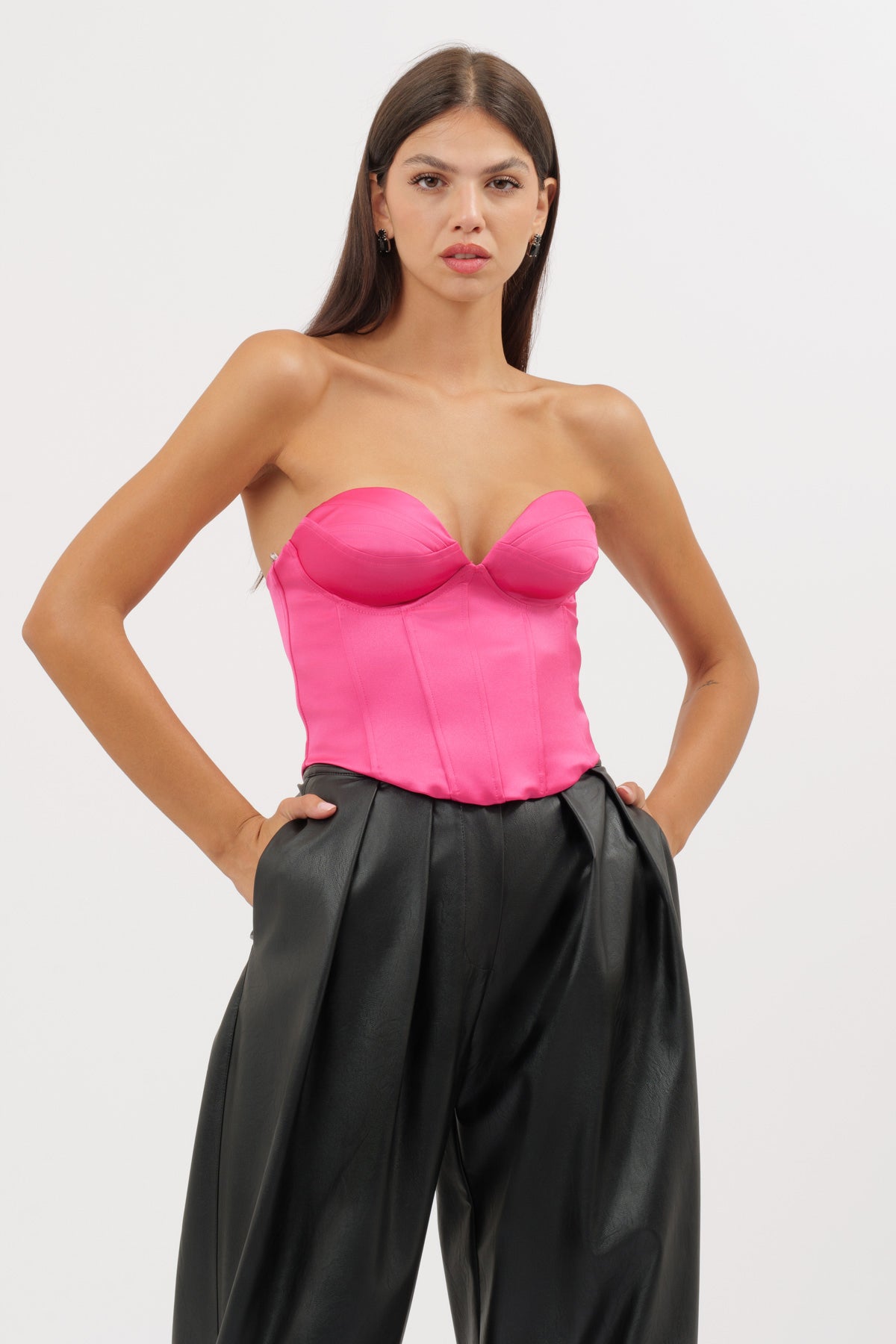 Fuchsia Satin Bodice