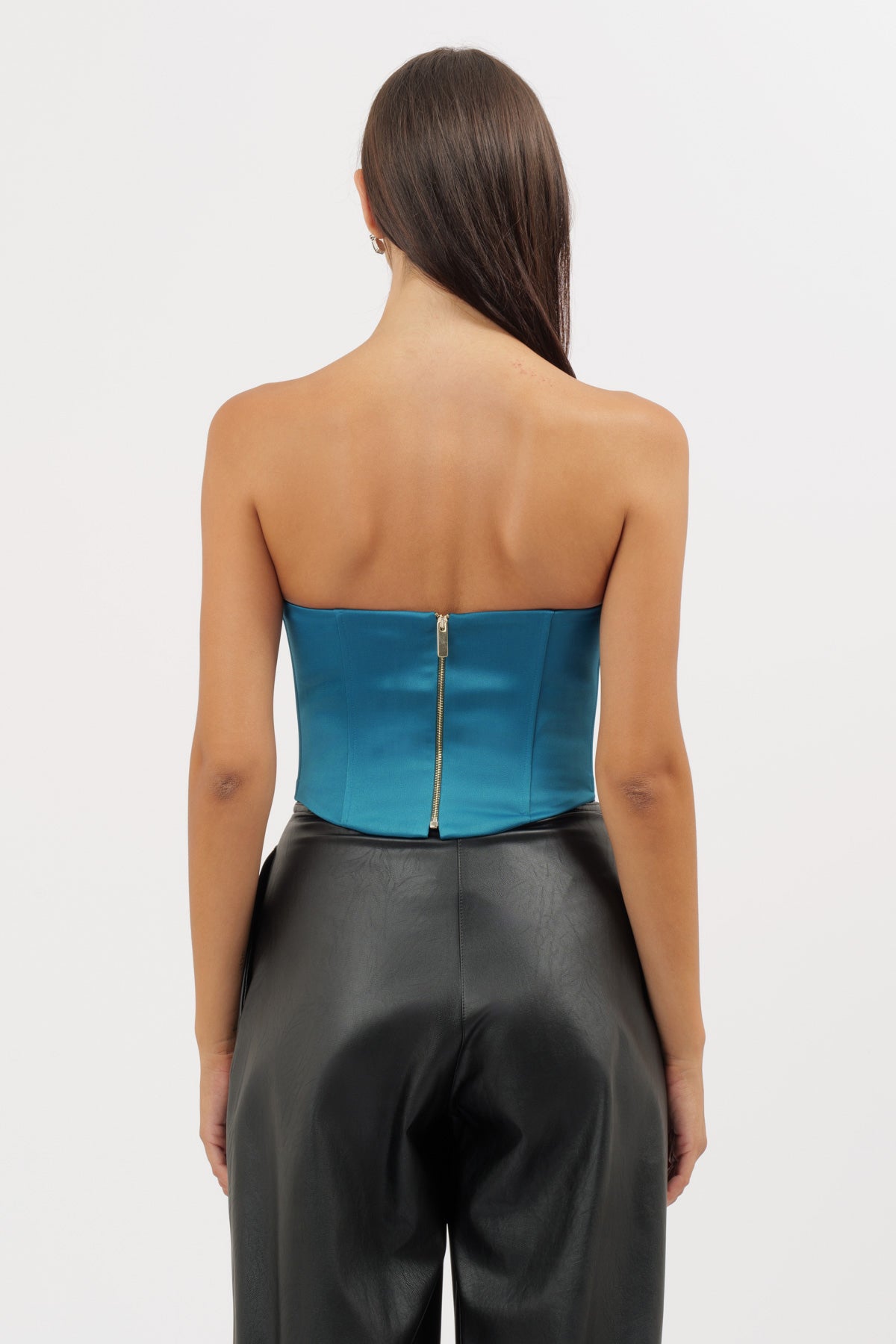 Peacock satin bodice