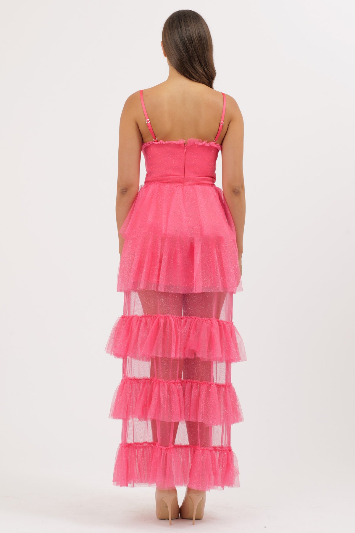 Strawberry Tulle Ruffle Dress