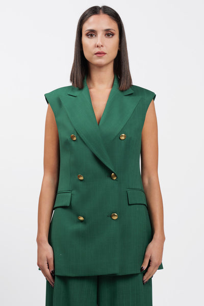 Green Sleeveless Jacket