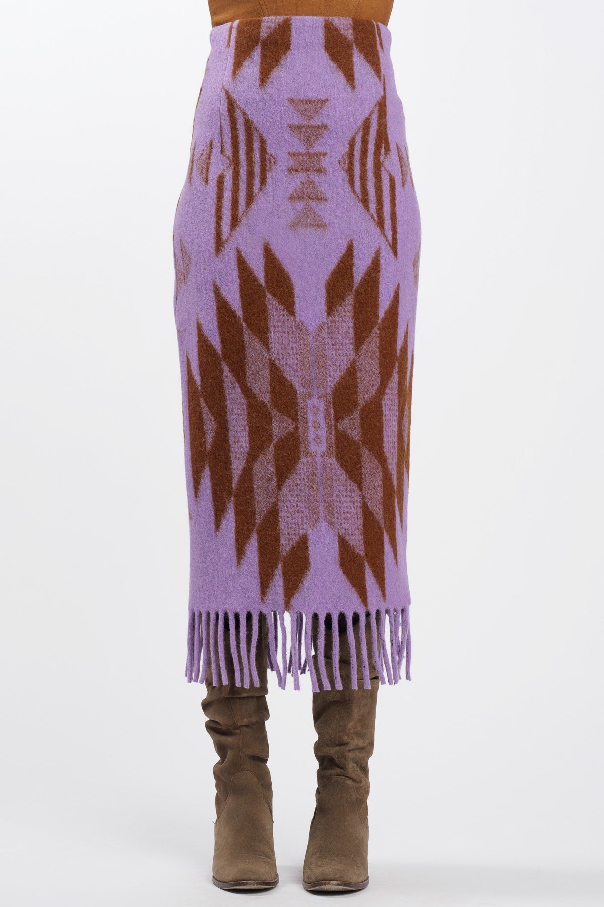 Lilac-Bruised Fringe Skirt