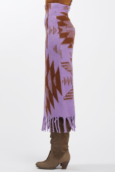 Lilac-Bruised Fringe Skirt