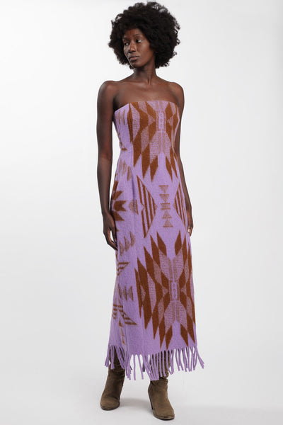 Lilac-Bruised Fringe Dress