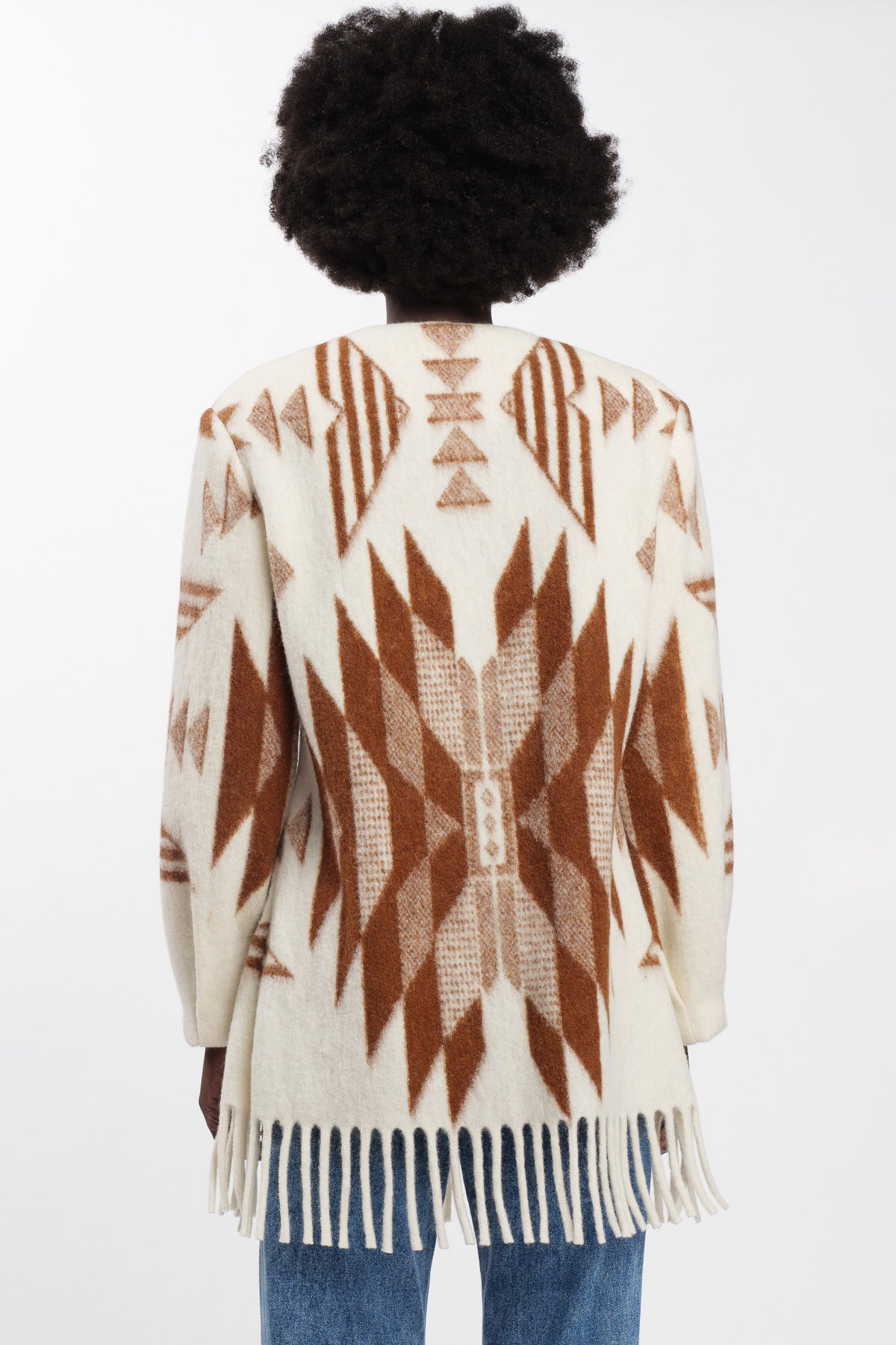 Milk-Burnt Fringe Jacket