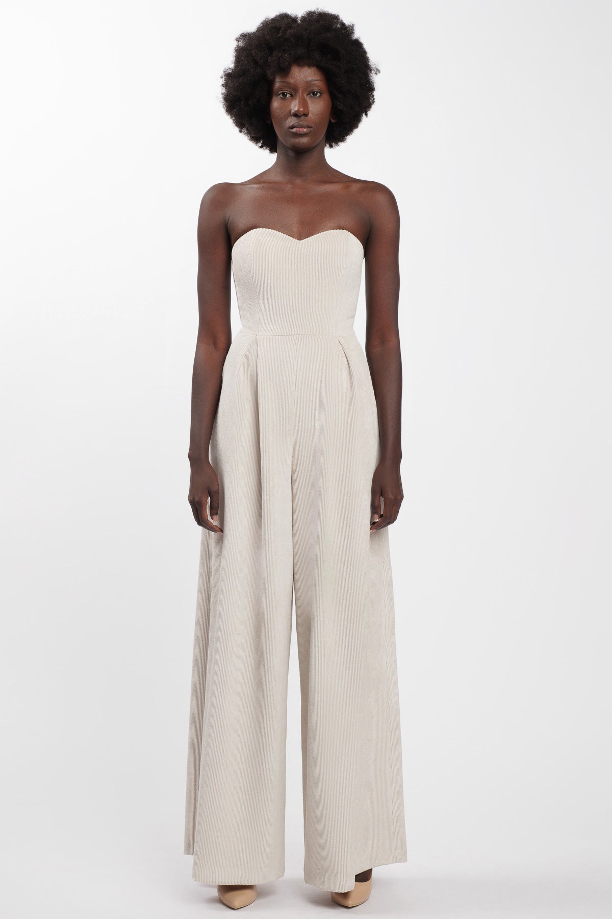 Cream Velvet Jumpsuit