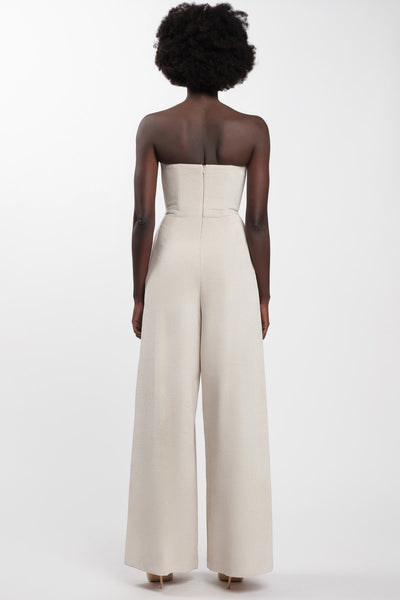 Cream Velvet Jumpsuit