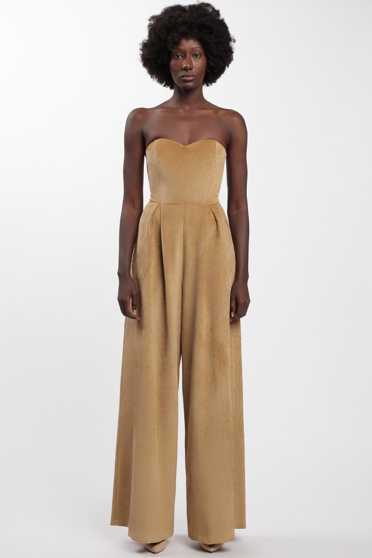 Camel Velvet Overalls