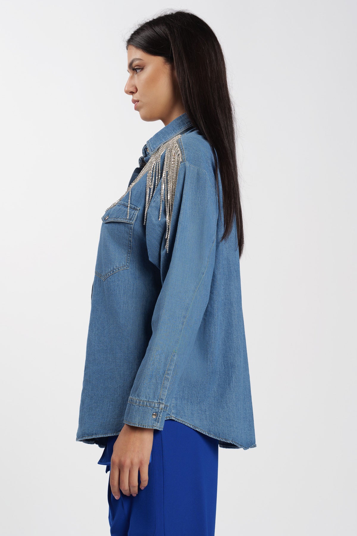 Denim Shirt with Applications