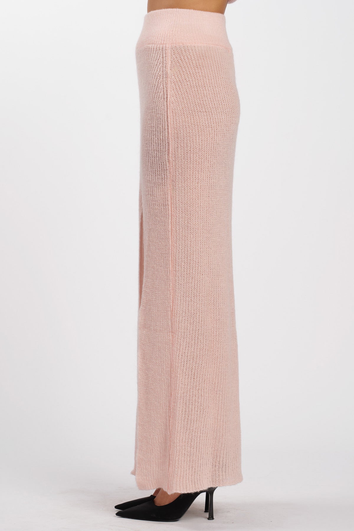 Wool Skirt with slit Pink