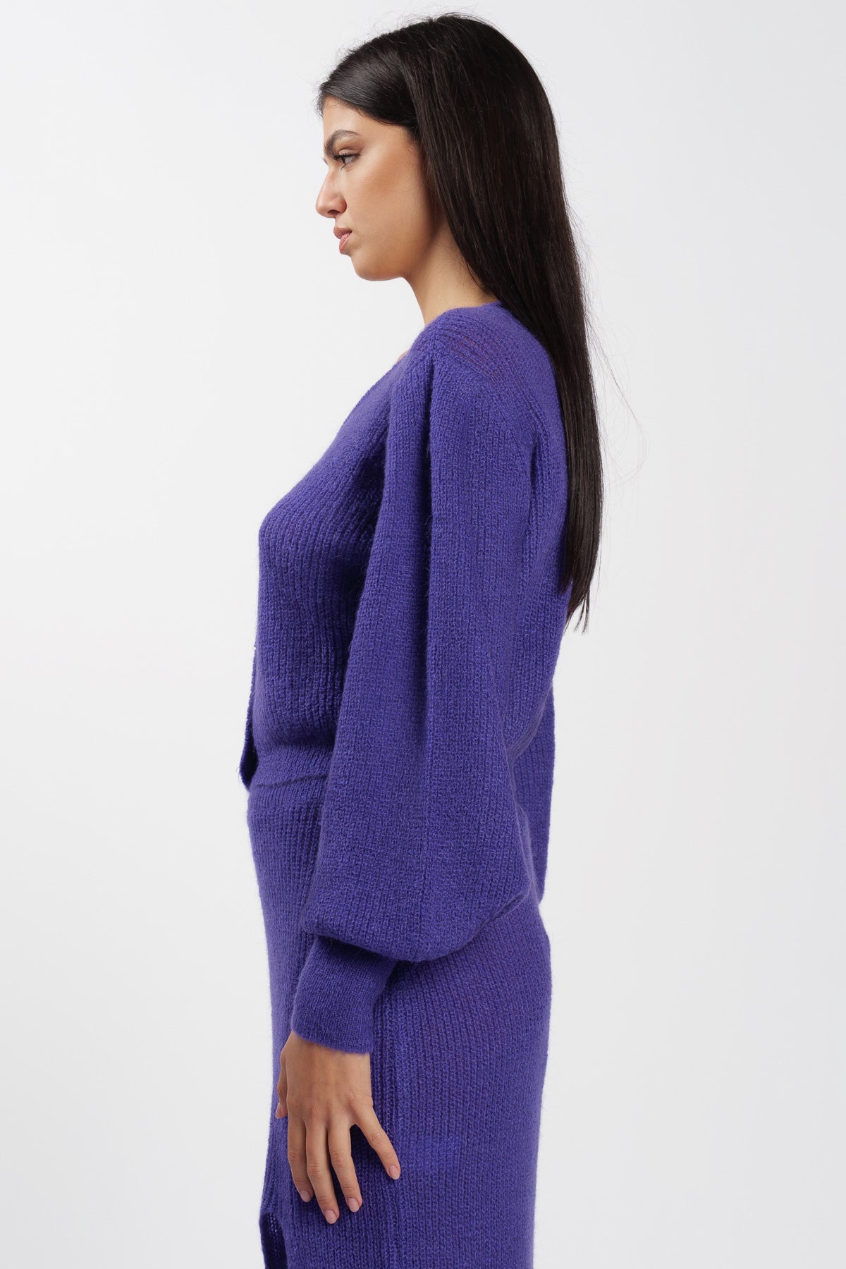 Purple Crop Cardigan