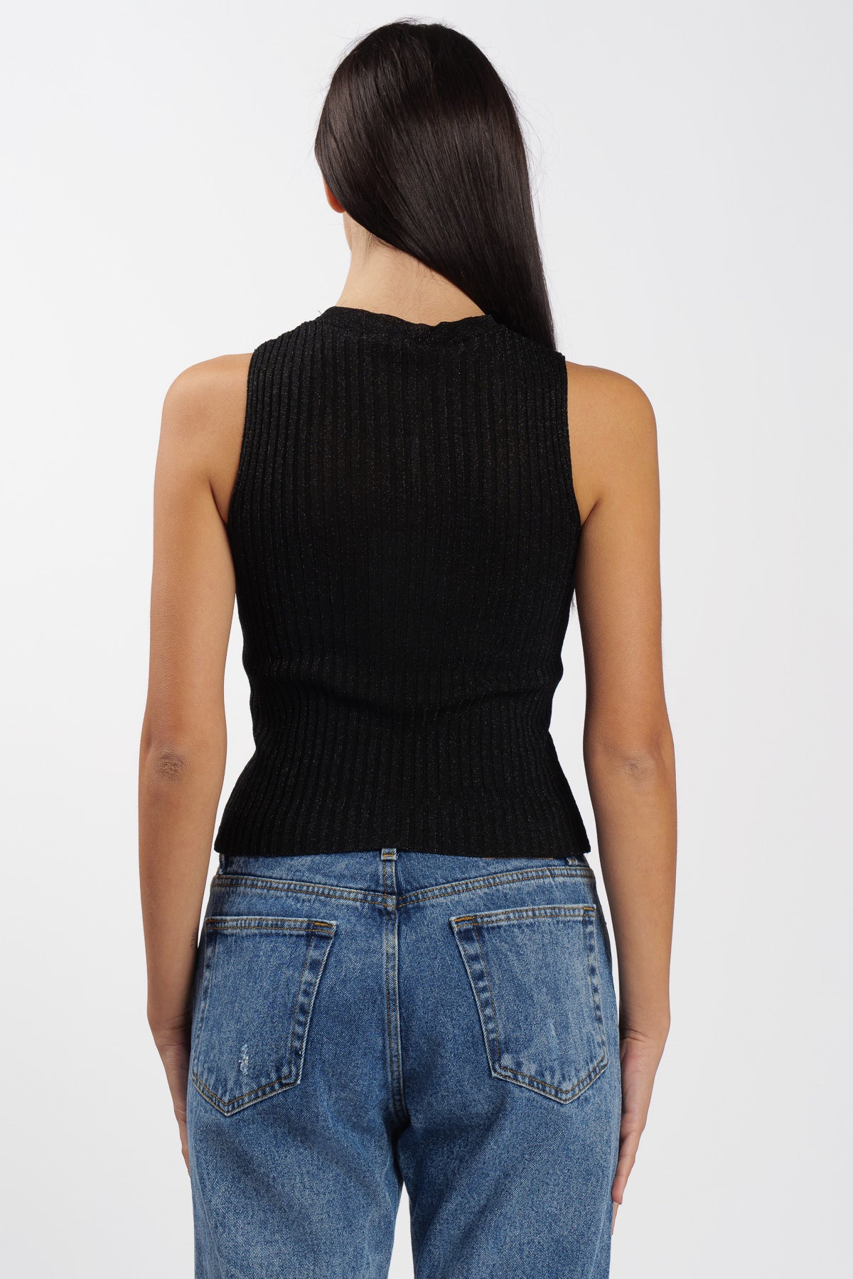 Black lurex top