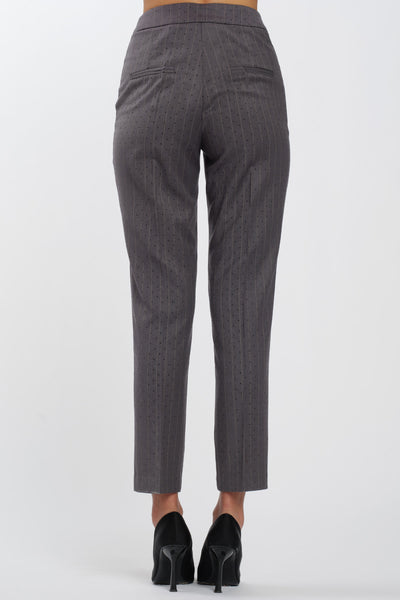 Basic Gray Rhinestone Pinstripe Pants