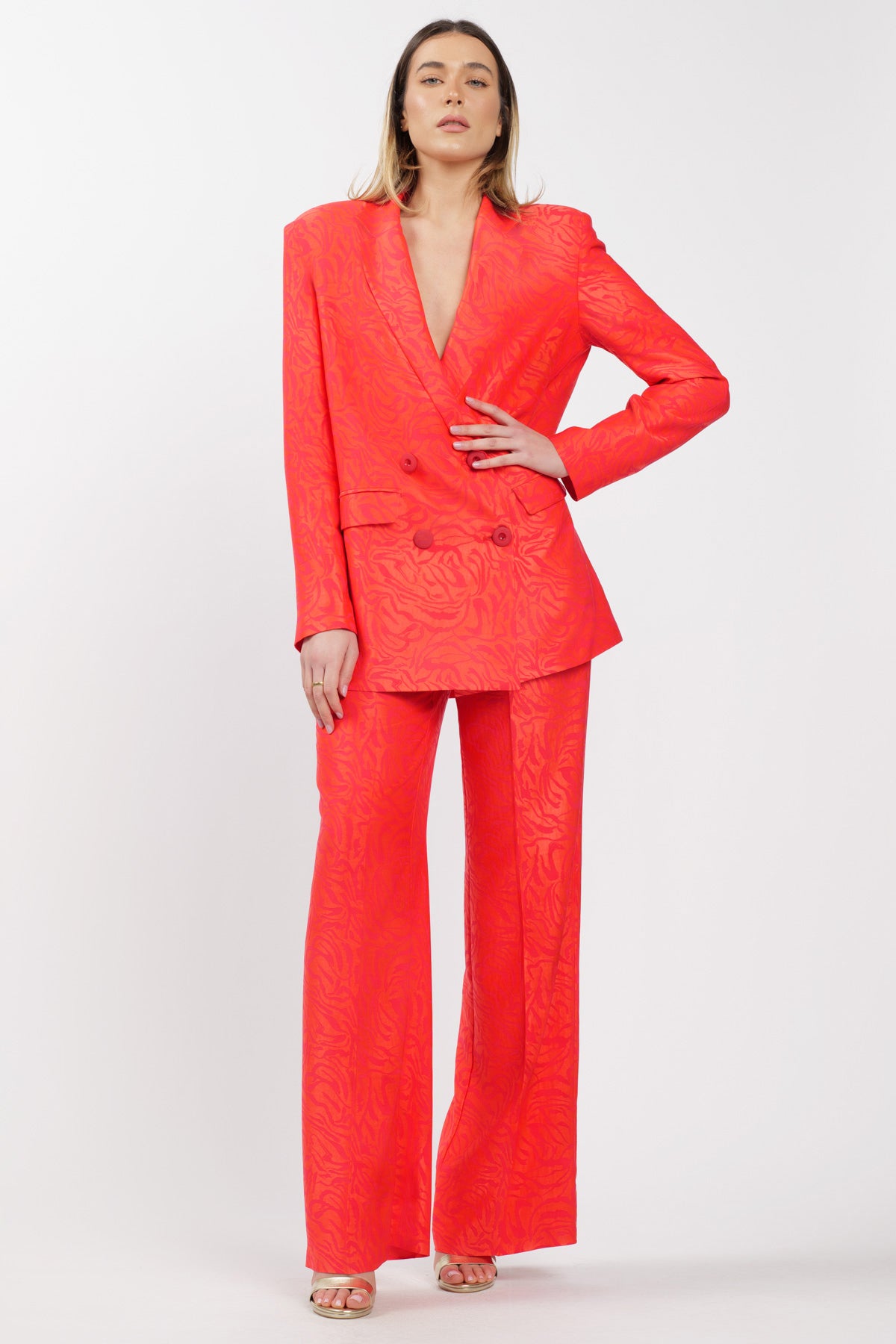 Fantasy Blazer Coral Jaquard