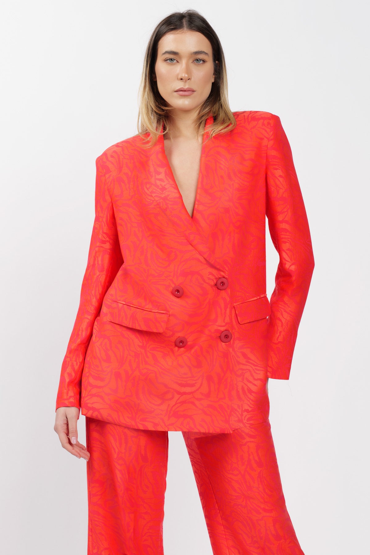 Fantasy Blazer Coral Jaquard