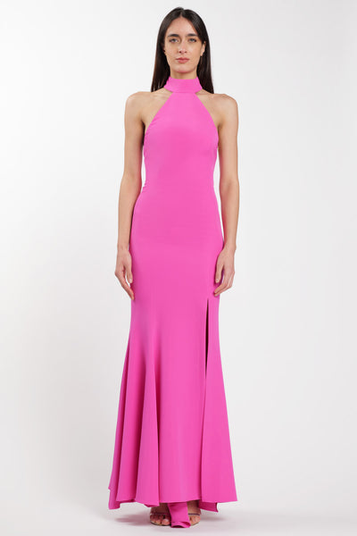 Siren Halter Dress Fuxia