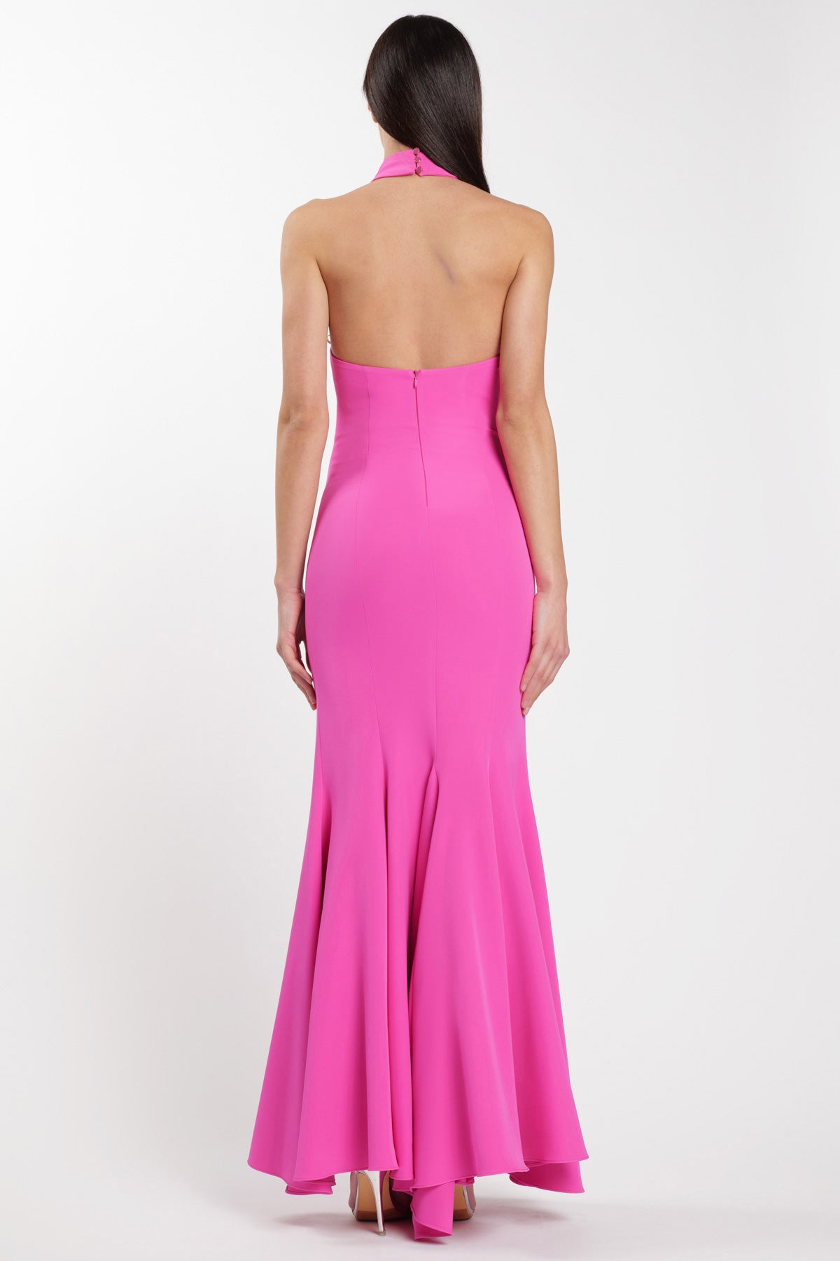 Siren Halter Dress Fuxia