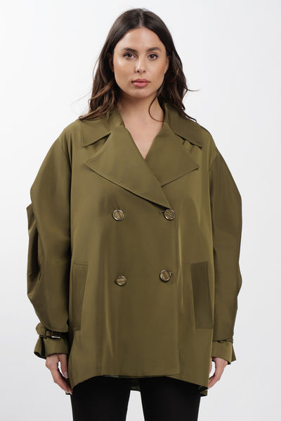 Military Cargo Trench Coat