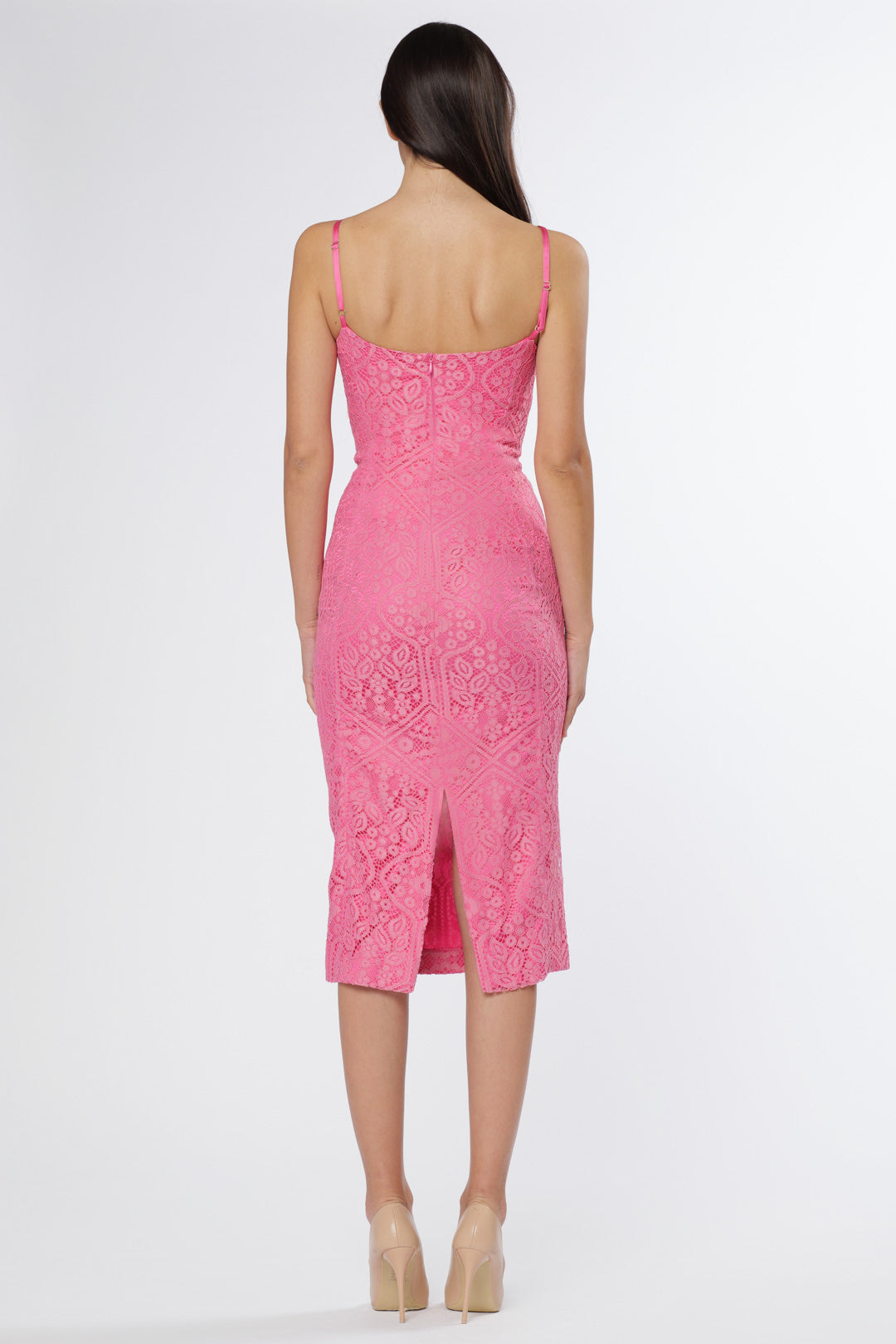 Lace Boustier Dress Pink