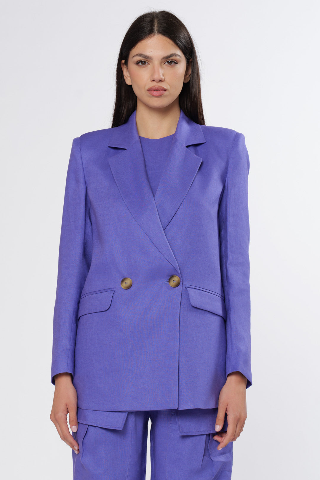 Purple Linen Blazer