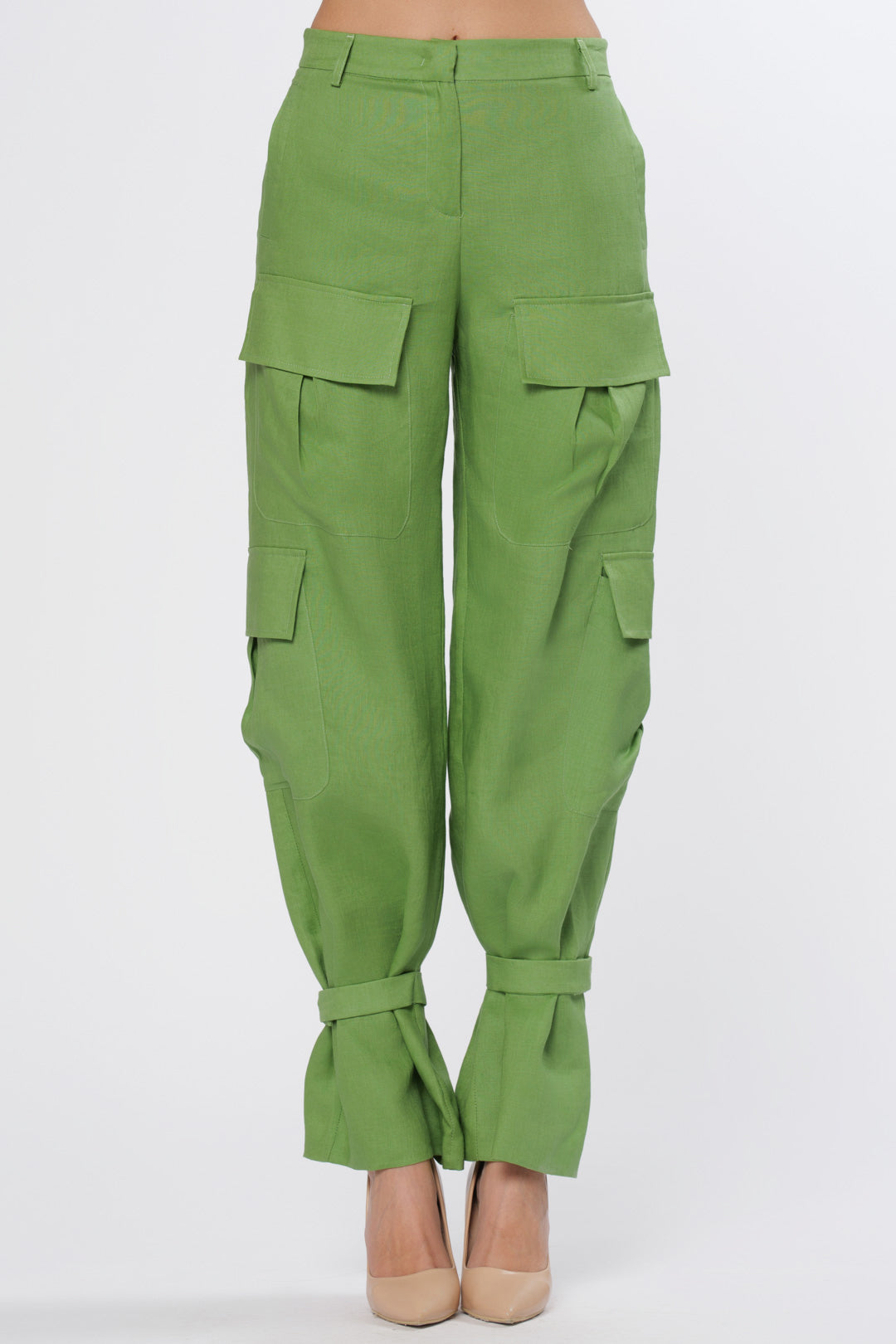 Cargo Pants Linen Olive