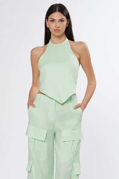 Mint Linen Top