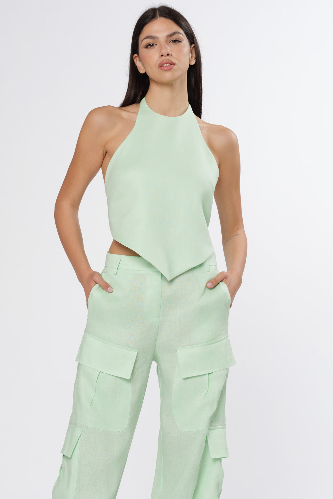 Mint Linen Top