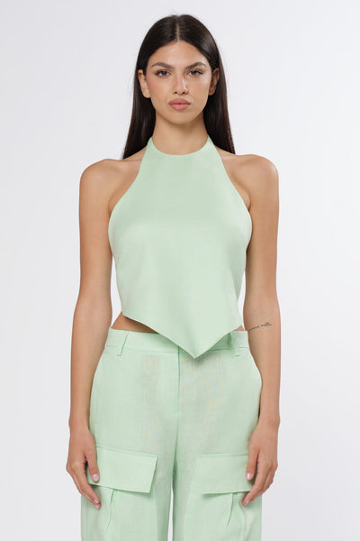 Mint Linen Top