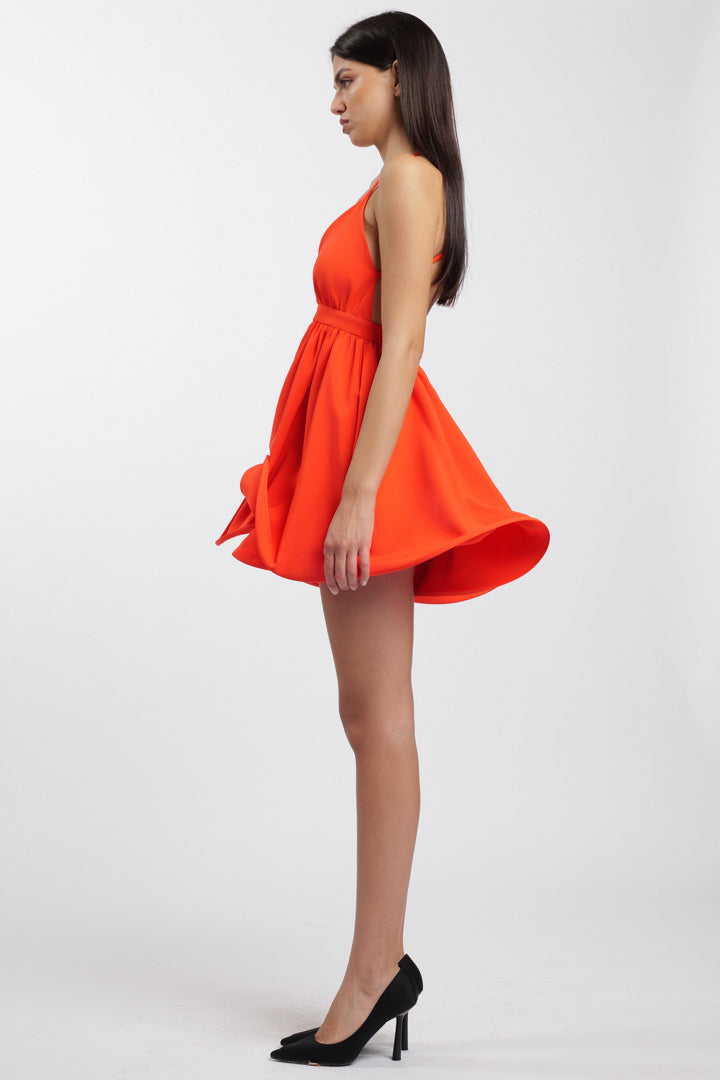 Wheel Mini Dress Orange